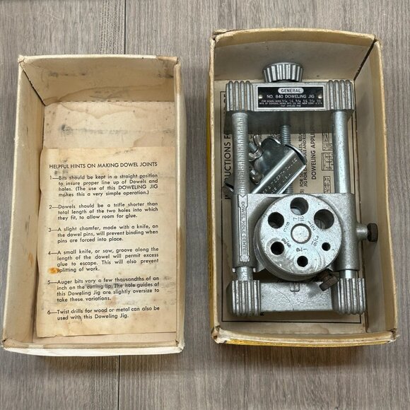 Vintage General Doweling Jig Original Box With Manual No. 840 USA Made Carpentry - Picture 10 of 16